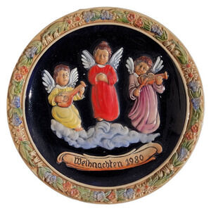 Vintage Christmas‎ Western Germany Weihnachten Salt Glaze 1980 Wall Décor Plate